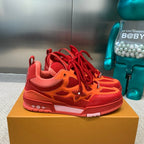 LV Skate Sneaker Red Mix Orange Cowhide