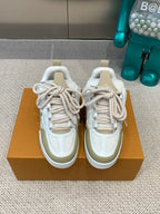 LV Skate Sneaker White Mix Beige Mesh Fabric