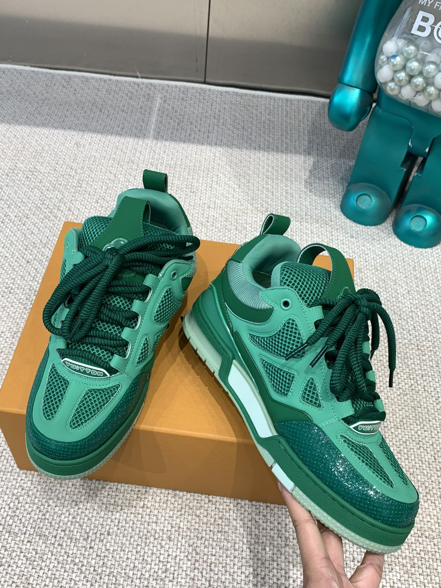 LV Skate Sneaker Green Cowhide