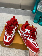 LV Skate Sneaker White Mix Red Cowhide