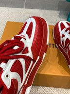 LV Skate Sneaker White Mix Red Cowhide