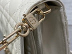 MISS CD TOP HANDLE 24CM WHITE LAMBSKIN