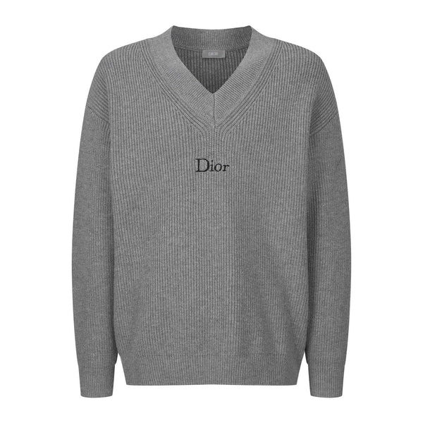 CD  V-neck Sweater Grey Polyamide Wool