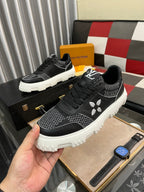 LV SNEAKER IN BLACK MONOGRAM CALFSKIN AND DENIM