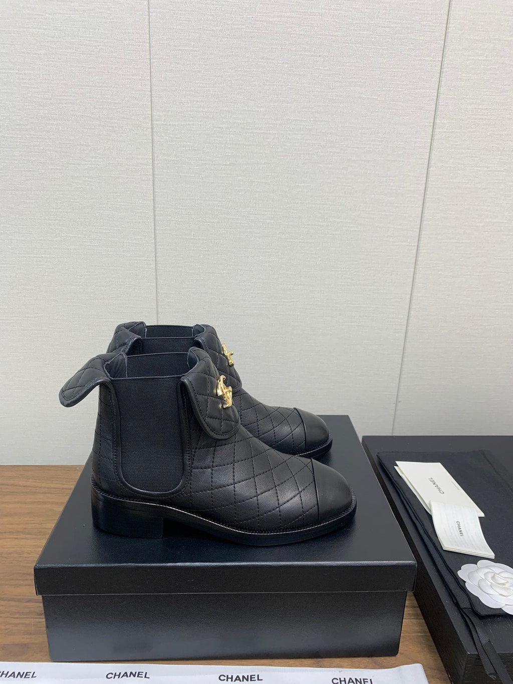 CC Short Boots 45mm Black Lambskin