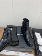 CC Ankle Boots 25mm Glossy Black Cowhide