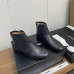 CC Ankle Boots 25mm Plain Black Cowhide