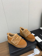 CC Ankle Boots Brown Yellow Suede Wool