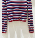 Celine 25 Striped Sweater Red Blue White Wool 308020