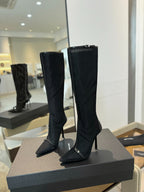 HIGH KNEE BOOTS IN BLACK MESH