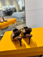 ALLURE HIGH 8 CM SLINGBACK IN CHOCOLATE MIX SAND BROWN CALFSKIN