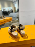 ALLURE HIGH 4.5 CM SLINGBACK IN SAND BROWN MIX BLACK CALFSKIN