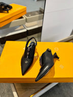 ALLURE HIGH 4.5 CM SLINGBACK IN BLACK MONOGRAM CALFSKIN