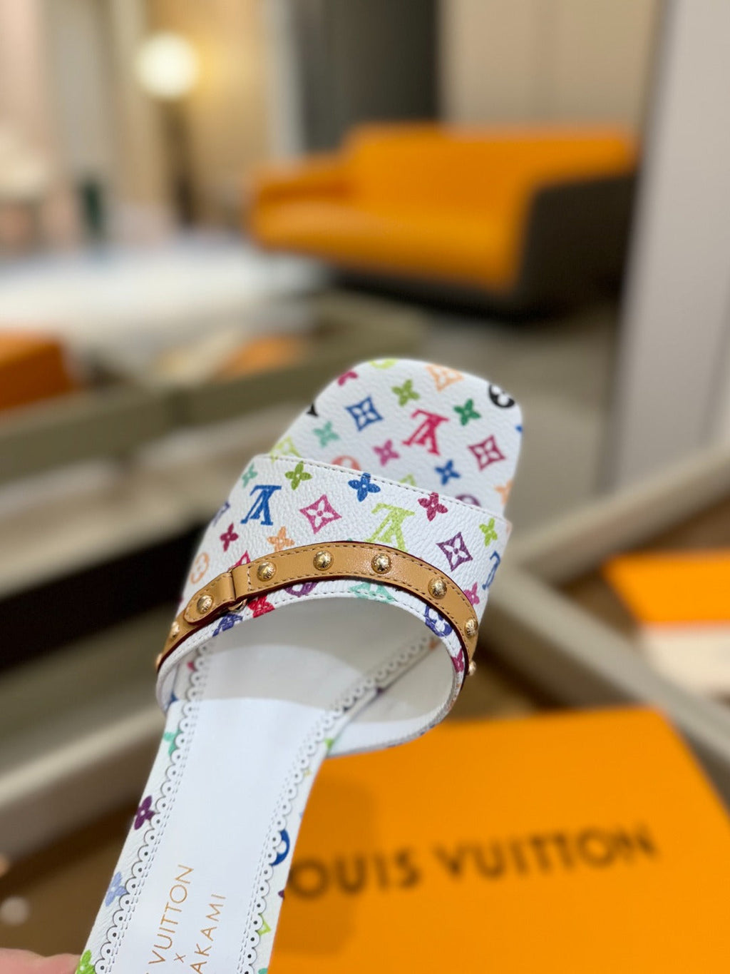 LV x TM 6AM Mule 4cm White and Multicolored Monogram coated canvas 241211