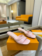 LV x TM 6AM Mule 4cm Pink Sheepskin 241216