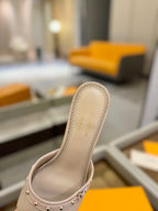 LV x TM 6AM Mule 4cm Beige Sheepskin 241217