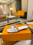 LV x TM 6AM Flat Mule White and Multicolored Monogram coated canvas 241225
