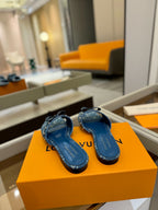 LV x TM 6AM Flat Mule Blue Denim 241224