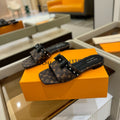 LV x TM 6AM Flat Mule Brown Monogram coated canvas 241223