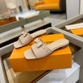 LV x TM 6AM Flat Mule Beige Sheepskin 241222
