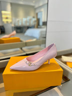 6AM 5.5cm Pink Patent Leather Pumps 241208