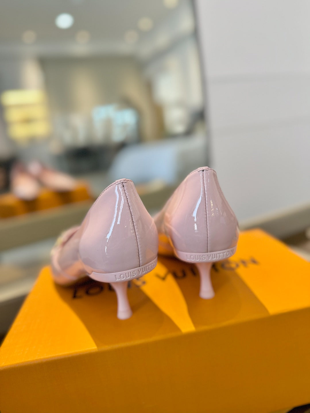 6AM 5.5cm Pink Patent Leather Pumps 241208