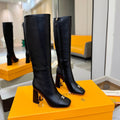 LV  High Boots 85 Black Sheepskin 573732