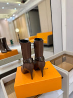 LV 25 Runway Ankle Boots 90 Brown Calfskin 573864