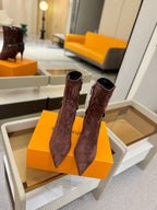 LV 25 Runway Ankle Boots 90 Taupe Suede 573866