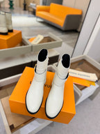 LV Midtown Flat Ankle Boot Light Off White Cowhide 574328