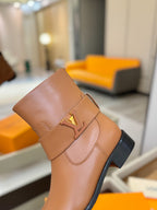 LV Midtown Flat Ankle Boot Light Brown Cowhide 574329