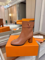 LV Ankle Boots 75 Camel Sheepskin 573726
