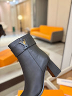 LV Ankle Boots 75 Black Sheepskin 573727