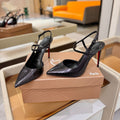 CL Jenlove Slingback 10.5cm Black Glossy Leather 635808