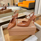 CL Jenlove Slingback 10.5cm Brown Leather 635812