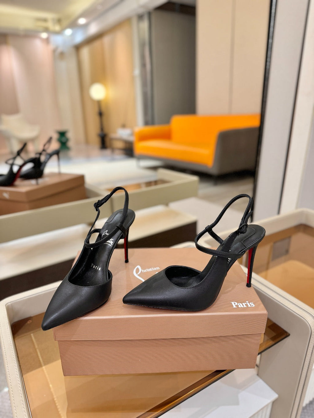 CL Jenlove Slingback 10.5cm Black Leather 635814