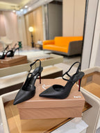 CL Jenlove Slingback 10.5cm Black Leather 635814
