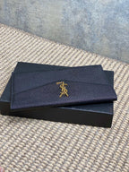 YSL 22s Uptown Pouch Clutch Bag Black Cowhide GHW