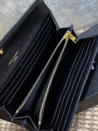 YSL Cassandre Envelope Flap Wallet Black Caviar Cowhide GHW