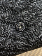 YSL Cassandre Envelope Flap Wallet Full Black Caviar Cowhide