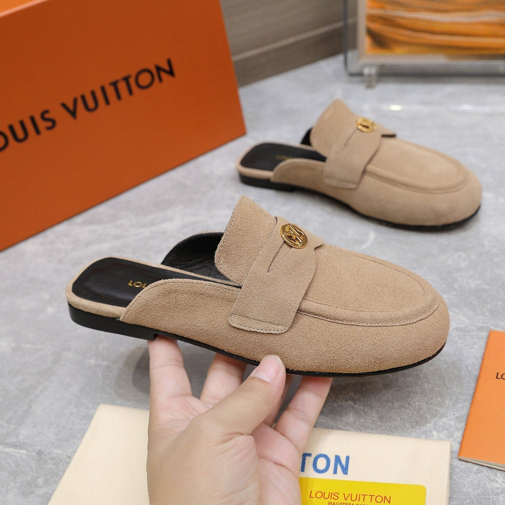 LV 26s Slippers Light Beige Suede 600811
