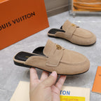 LV 26s Slippers Light Beige Suede 600811