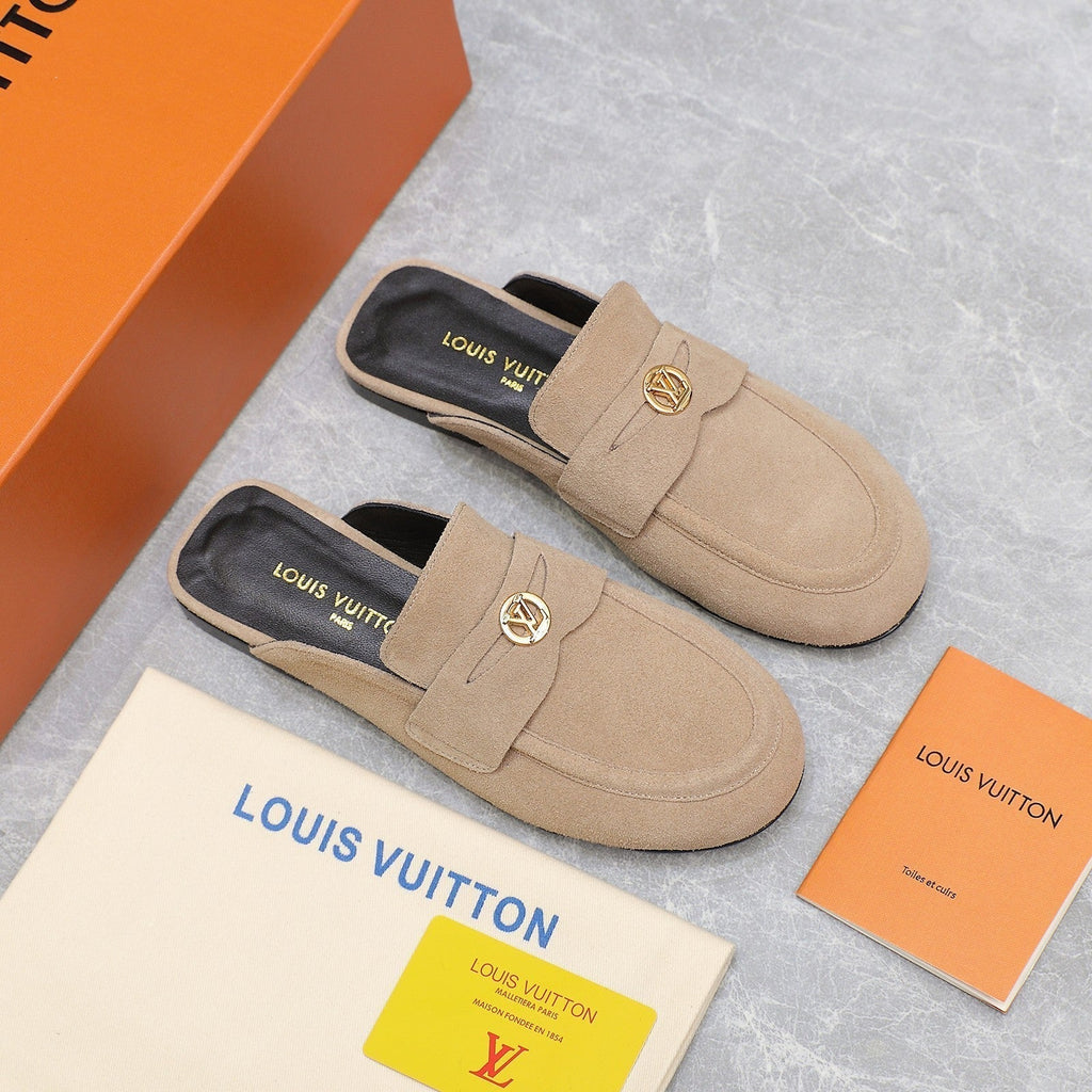 LV 26s Slippers Light Beige Suede 600811