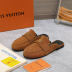 LV 26s Slippers Brown Suede 600812