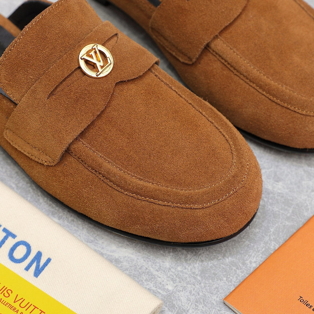 LV 26s Slippers Brown Suede 600812