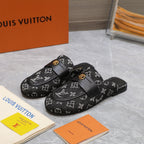 LV 26s Slippers Black Monogram Denim 600815