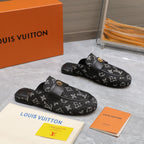 LV 26s Slippers Black Monogram Denim 600815