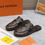 LV 26s Slippers Brown Monogram Leather 600816