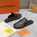 LV 26s Slippers Brown Monogram Leather 600816