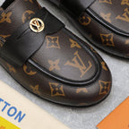LV 26s Slippers Brown Monogram Leather 600816